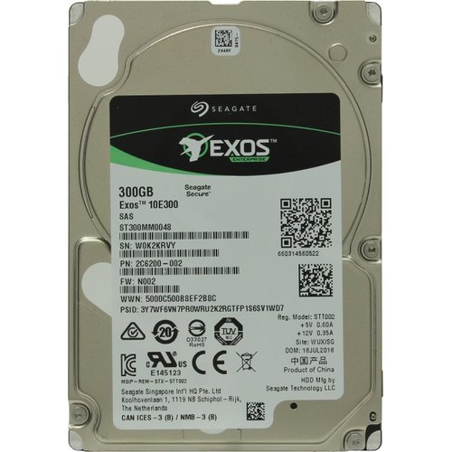 Жесткий диск Seagate HDD SAS 2,5" Seagate 300Gb, ST300MM0048, Exos 10E300 10K, 10000 rpm, 128Mb buffer (аналог ST300MM0006), 1 year