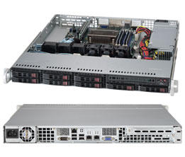 Сервер Supermicro SYS-1018D-73MTF - 1U,330W, LGA1150, iC222, 4xDDR3,8x2.5"HDD, 2xGbE,IPMI, SAS,PCI-Ex16