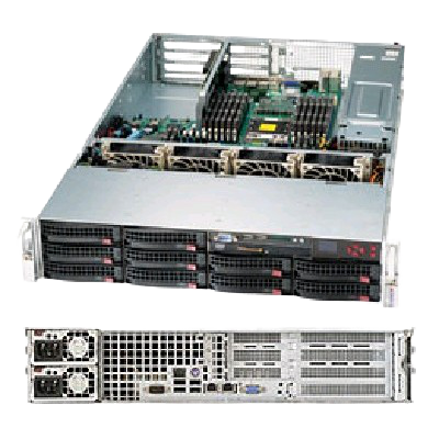 Сервер Supermicro SYS-6027R-N3RF4+ - 2U, 2x920W, 2xLGA2011, Intel®C606, 24xDDR3, 10xHDD3.5", 4xGbE, IPMI