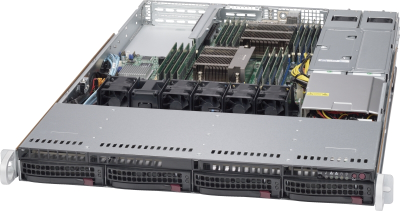 Сервер Supermicro SYS-6018R-WTR - 1U, 2x750W, 2xLGA2011-R3, iC612, 16xDDR4, 4x3.5" HDD, 2xGbE, IPMI