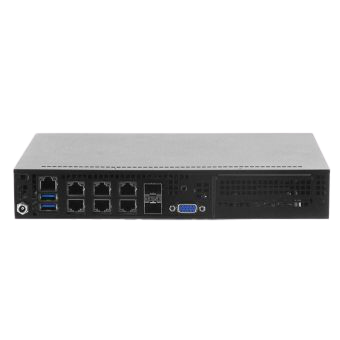 Сервер Supermicro SYS-E300-8D - Mini-1U, 300W, Xeon® D-1518, 4xDDR4, 1x2.5"fix.HDD, 8xLAN, IPMI
