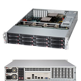 Сервер Supermicro SSG-6028R-E1CR12N - 2U, 2x920W, 2xLGA2011-R3, Intel® C612, 24xDDR4, 12x3.5"HDD, 4x10GbE
