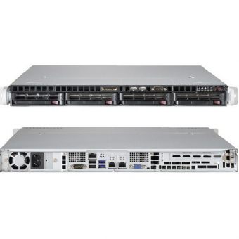 Сервер Supermicro SYS-5018R-M - 1U, 350W, LGA2011-R3, iC612, 8xDDR4, 4x3.5" HDD, 2xGbE, IPMI