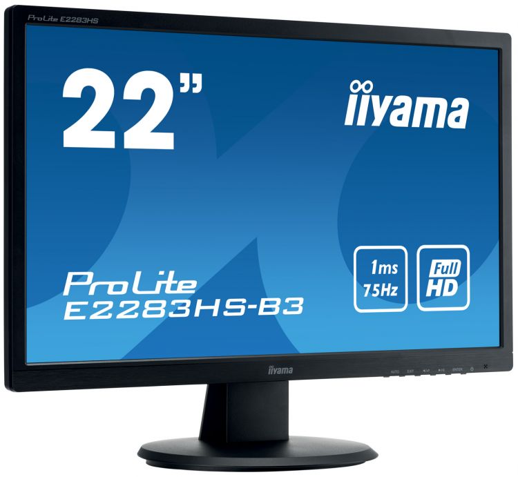 Монитор Iiyama 24" ProLite E2483HS-B3 черный TN+film LED 1ms 16:9 HDMI M/M матовая 1000:1 250cd 170гр/160гр 1920x1080 D-Sub DisplayPort FHD 3.5кг-14498