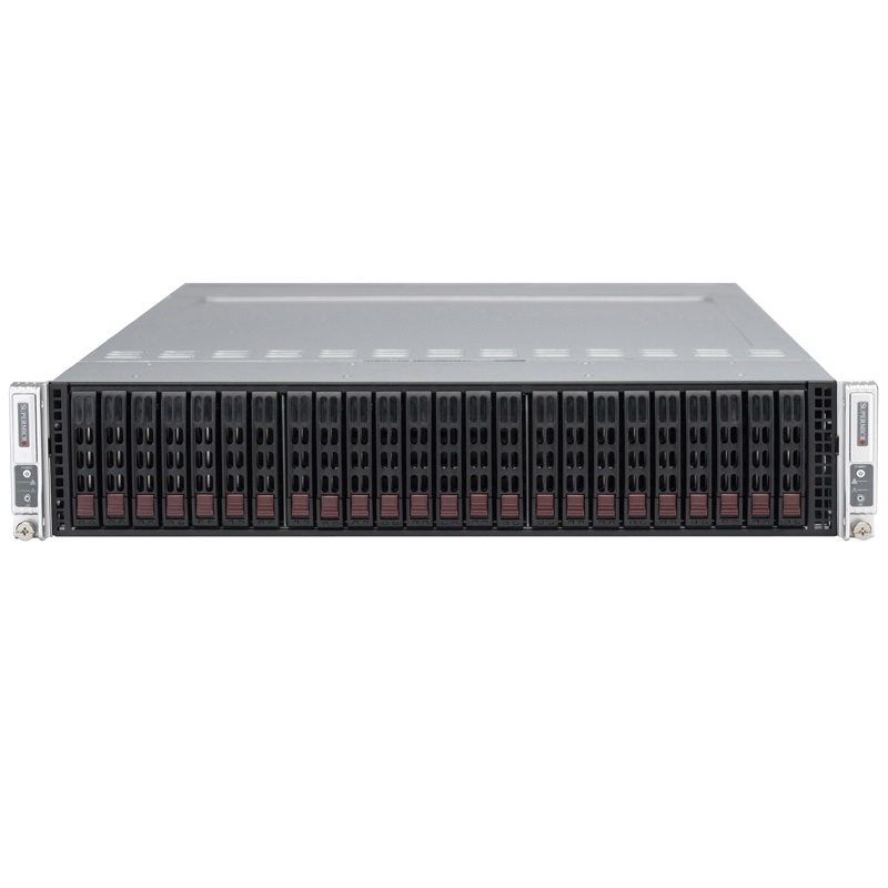 Сервер Supermicro SYS-2028TP-HTR-SIOM - 2U, 4-node*(2xLGA2011-R3, 16xDDR4, 6x2.5"HDD, SAS, IPMI) 2x2000W