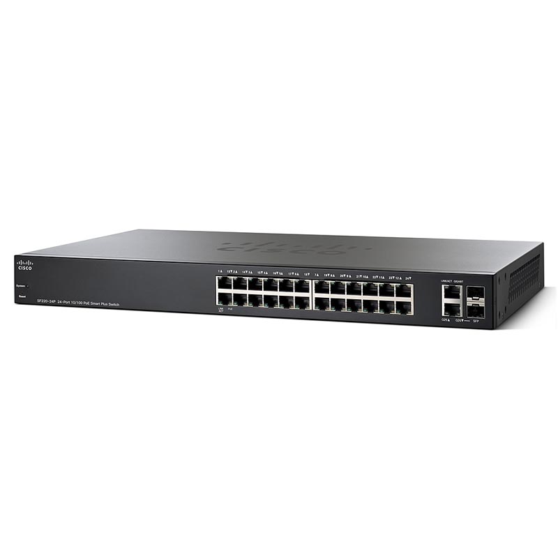 Коммутатор Cisco SF220-24P 24-Port 10/100 PoE Smart Switch SF220-24P-K9-EU