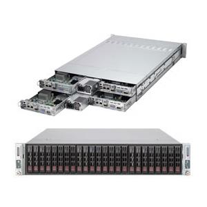 Сервер Supermicro SYS-2028TR-HTR - 2U, 4-node*(2xLGA2011-r3, 8xDDR4, 6x2.5"HDD, 2xGbE, IPMI, LP) 2x1600W