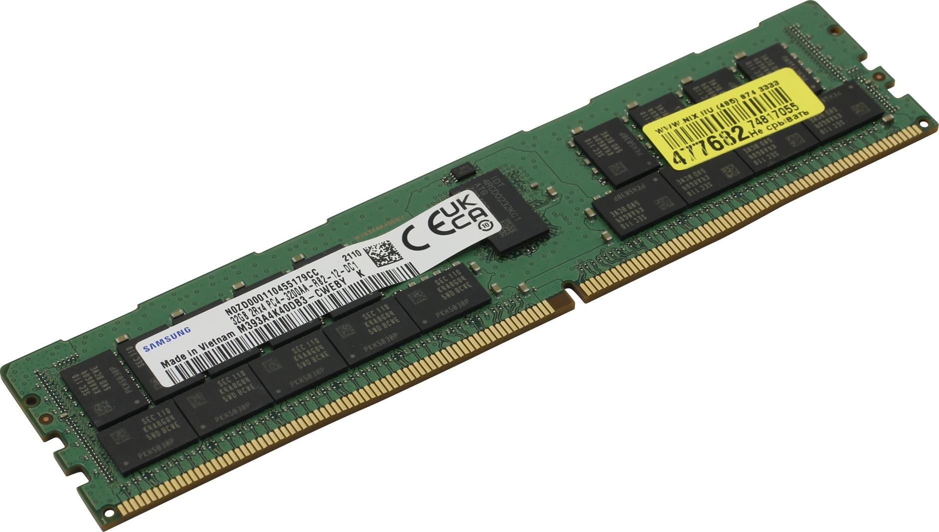 Оперативная память Samsung 32GB DDR4 M393A4K40DB3-CWEBY 3200MHz 2Rx4 DIMM Registred ECC