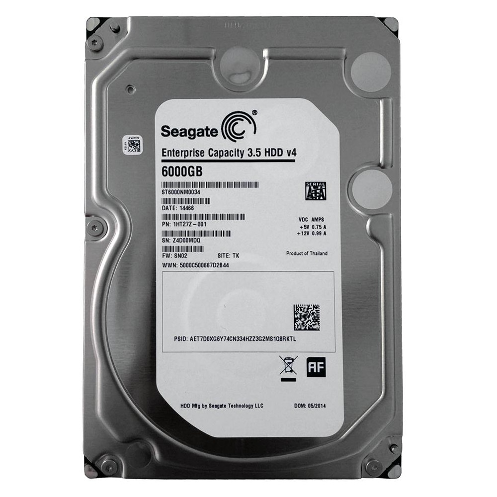Жесткий диск Seagate HDD SAS Seagate 6000Gb (6Tb), ST6000NM0034, Enterprise Capacity 3.5, SAS 12Gb/s, 7200 rpm, 128Mb buffer (аналог ST6000NM0095)