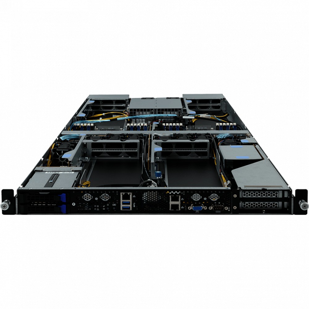 Серверная платформа Gigabyte G191-H44 (rev. 100/200) HPC Server - 4 x GPU Card Slots ,6-Channel RDIMM/LRDIMM DDR4, 24 x DIMMs, Dual 1Gb/s LAN ports (Intel® I350-AM2),2 x 2.5" hot-swappable + 2 x 2.5" internal fixed HDD/SSD bays,2 x low profile PCIe Gen3 e