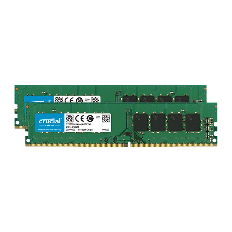 Оперативная память Crucial  16GB Kit (8GBx2) DDR4 2400 MT/s (PC4-19200) CL17 SR x8 Unbuffered DIMM 288pin CT2K8G4DFS824A