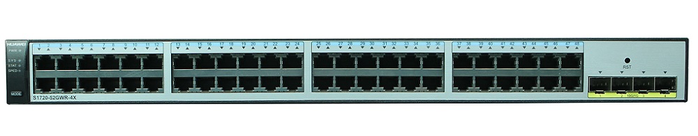 Коммутатор Huawei  S1720-52GWR-4X Bundle(48 Ethernet 10/100/1000 ports,4 10 Gig SFP+,with license,AC power support) (S1720-52GWR-4X-E)