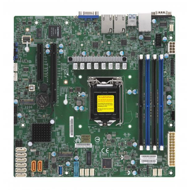 Материнская плата Supermicro MBD-X11SCH-F-O MicroATX, LGA1151H4, C246, 4xDIMM (128GB) DDR4 ECC UDIMM, 2xGbe (i210), 8xSATA3, RAID 0,1,5,10, 2xM.2 PCIE