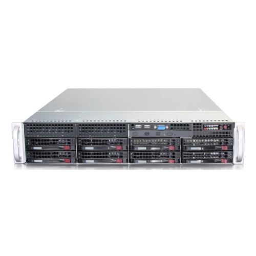 Сервер Supermicro SYS-5027R-WRF - 2U, 2x500W, LGA2011, Intel®C602, 8xDDR3, 8x3.5"HDD, 2xGbE, IPMI