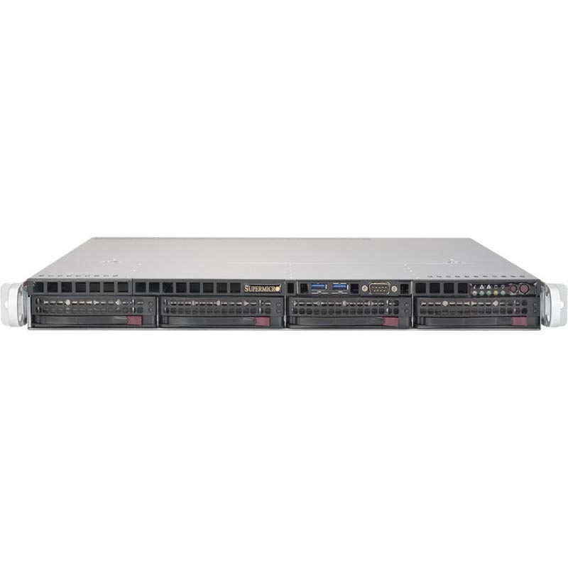 Сервер Supermicro SYS-5019S-MR - 1U, 2x400W, LGA1151, iC236, 4xDDR4 ECC, 4x3.5" HDD, 2xGbE, IPMI, PCI-Ex16