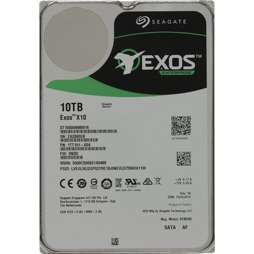Жесткий диск Seagate 3.5" 10TB Exos X10 ST10000NM0016 SATA 6Gb/s, 7200rpm, 256MB, 512e, Bulk