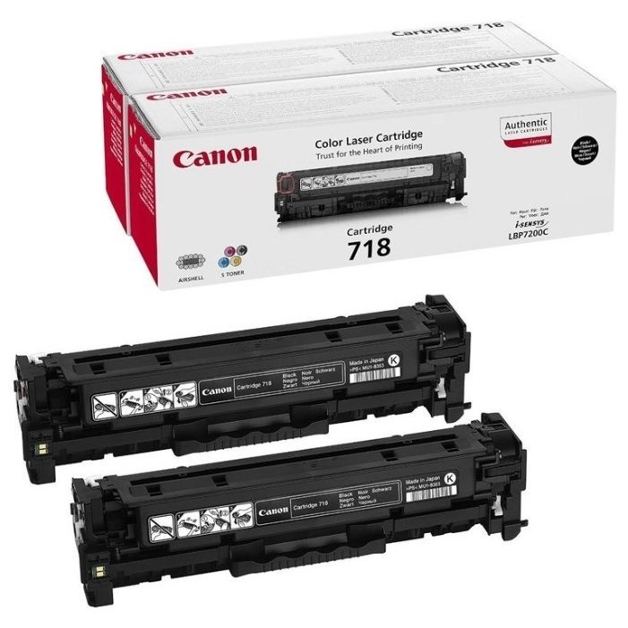 Тонер Картридж Canon 718BK 2662B005 черный x2уп. (6800стр.) для Canon LBP7200/MF8330/8350