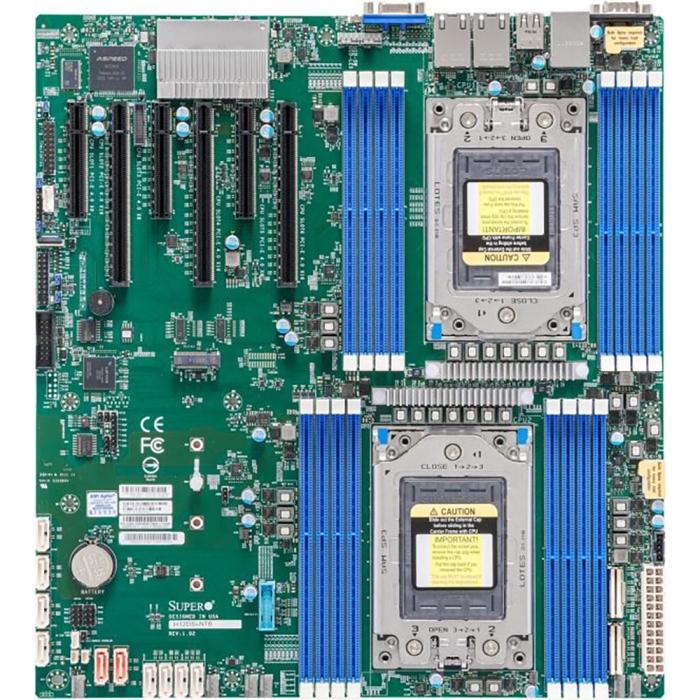 Материнская плата Supermicro MBD-H12DSI-NT6-O Dual AMD EPYC™ 7003/7002 Series Processors,4TB Registered ECC DDR4 3200MHz SDRAM in 16 DIMMs,10 SATA3, 2