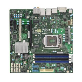 Материнская плата Supermicro Intel C236, 1xLGA 1151, 4хDIMM DDR4 до 64ГБ, 2x1GbE, COM, DP, DVI-D, HDMI, 6xSATA, 6xUSB2.0, 6xUSB3.0, 2xUSB3.1