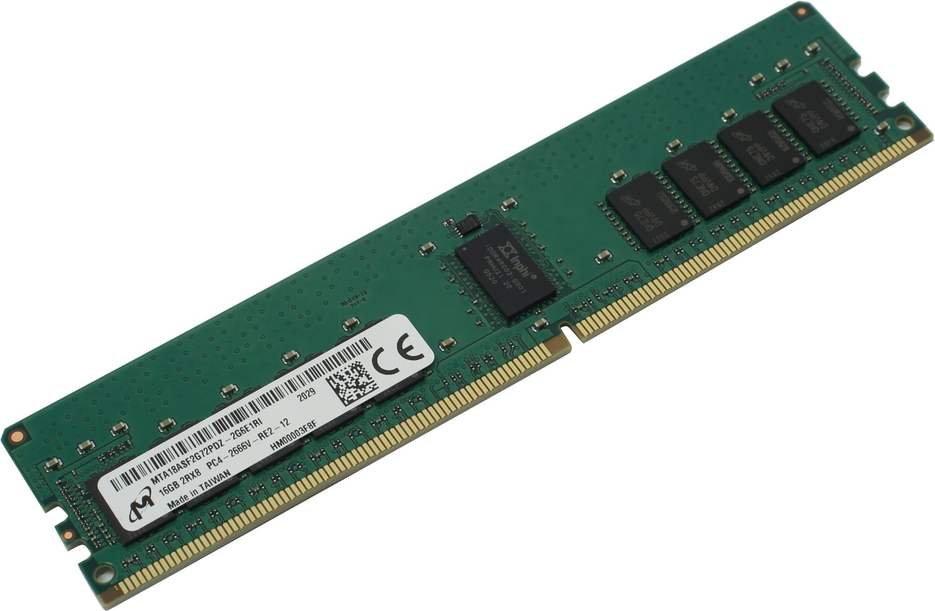 Оперативная память Micron DDR4 Crucial MTA18ASF2G72PDZ-2G6E1 16Gb DIMM ECC Reg PC4-21300 CL19 2666MHz MTA18ASF2G72PDZ-2G6E1 (784223)