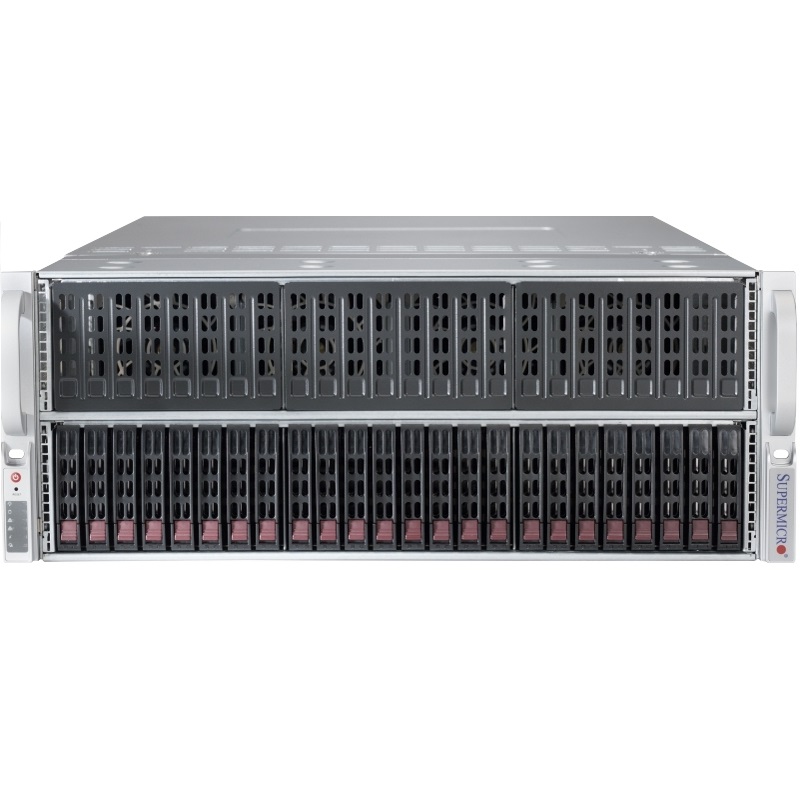 Сервер Supermicro SYS-4028GR-TR - 4U, 4x1600W, 2xLGA2011-r3, Intel®C612, 24xDDR4, 24x2.5"HDD, 2xGbE, IPMI
