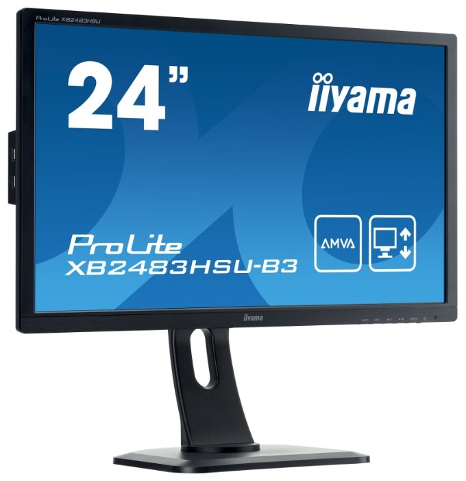 Монитор Iiyama 24" ProLite XB2483HSU-B3 черный VA LED 4ms 16:9 HDMI M/M матовая HAS Pivot 3000:1 250cd 178гр/178гр 1920x1080 D-Sub DisplayPort FHD USB-14051