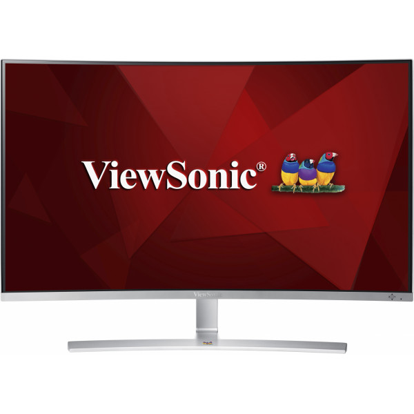 Монитор ViewSonic 32" VX3216-SCMH-W-2 VA LED изогнутый, 1920x1080, 5ms, 280cd/m2, 178°/178°, 80Mln:1, D-Sub, DVI, HDMI, колонки, Tilt, VESA, White