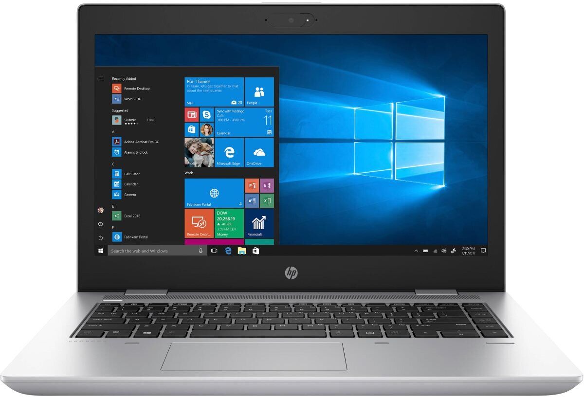 Ноутбук HP ProBook 645 G4 Ryzen 7 Pro 2700U (2.2-3.8GHz,4 Cores),14" FHD (1920x1080) IPS AG,8Gb DDR4(1),512Gb SSD,LTE,48Wh,FPR,1.8kg,1y,Silver,Win10Pro