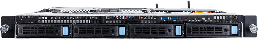 Серверная платформа Gigabyte R180-F34 1U, 2 x LGA2011-3, Intel C612, 24 x DDR4, 4 x 3.5" SATA, 2xGigabit Ethernet (1000 Мбит/с), 1600 Вт