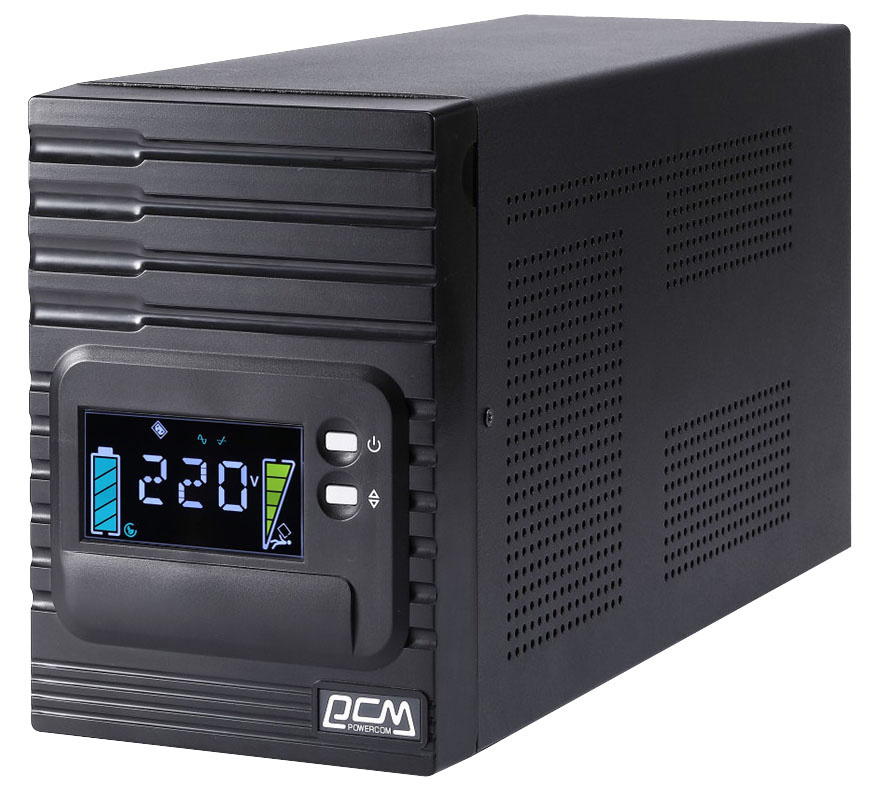 ИБП Powercom Smart King Pro+ SPT-1000, Line-Interactive, LCD, 1000VA/800W, Tower, SNMP Slot, black (1152559)