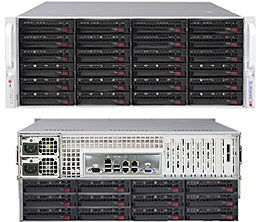Сервер Supermicro SSG-6047R-E1R36L - 4U, 2x1280W, 2xLGA2011, Intel® C602J, 16xDDR3, 36x3.5"HDD, 4xGbE, IPMI