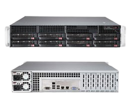 Сервер Supermicro SYS-6028R-TR - 2U, 2x740W, 2xLGA2011-R3, iC612, 16xDDR4, 8x3.5" HDD, 2x1GbE, IPMI